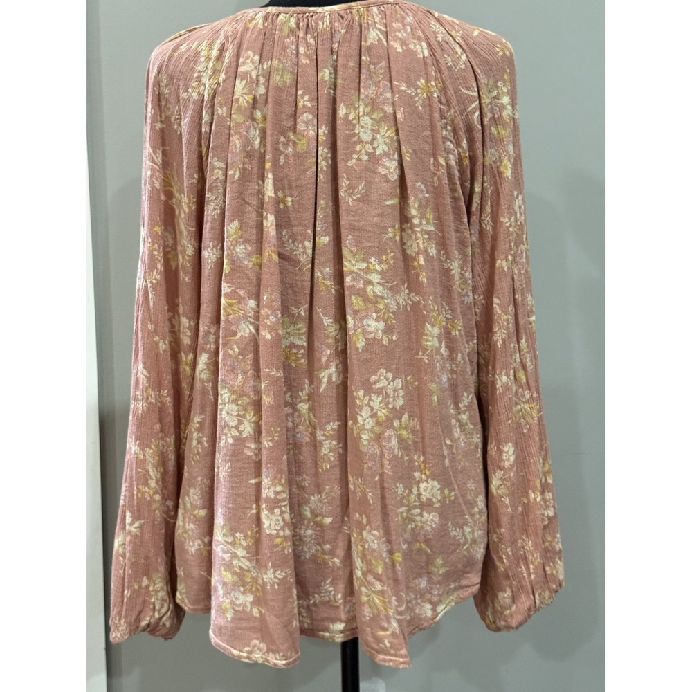 Chaps Ralph Lauren Floral Peasant Top Large Bohemian Cottagecore Coastal Casual - Picture 5 of 6